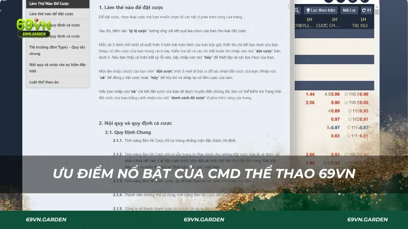 Ưu điểm nổ bật của CMD thể thao 69VN